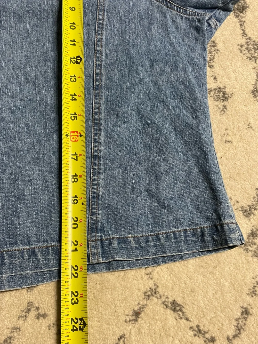 Vintage Short-Sleeve Denim Zip Front Shirt - Blue